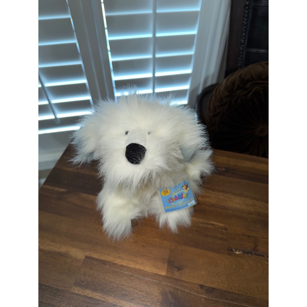 Ganz Webkinz Old English Sheepdog Plush White Grey Shaggy Dog